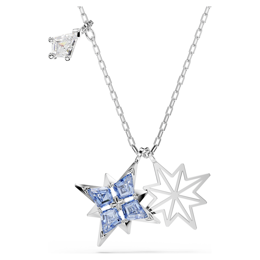 swarovski symbolica pendant  star  blue  rhodium plated