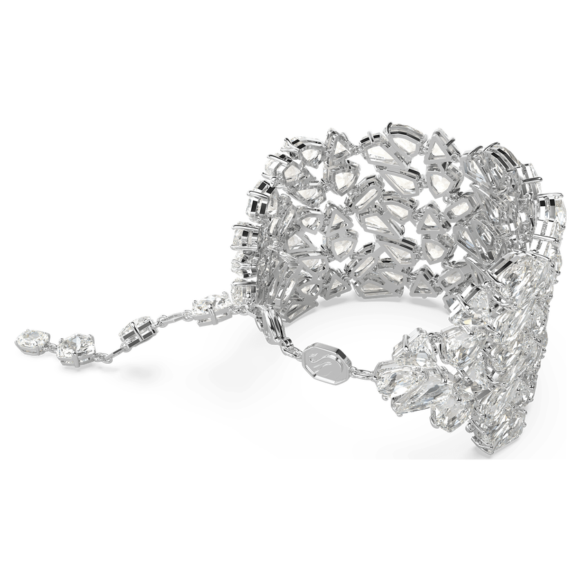 swarovski mesmera bracelet  mixed cuts  white  rhodium plated