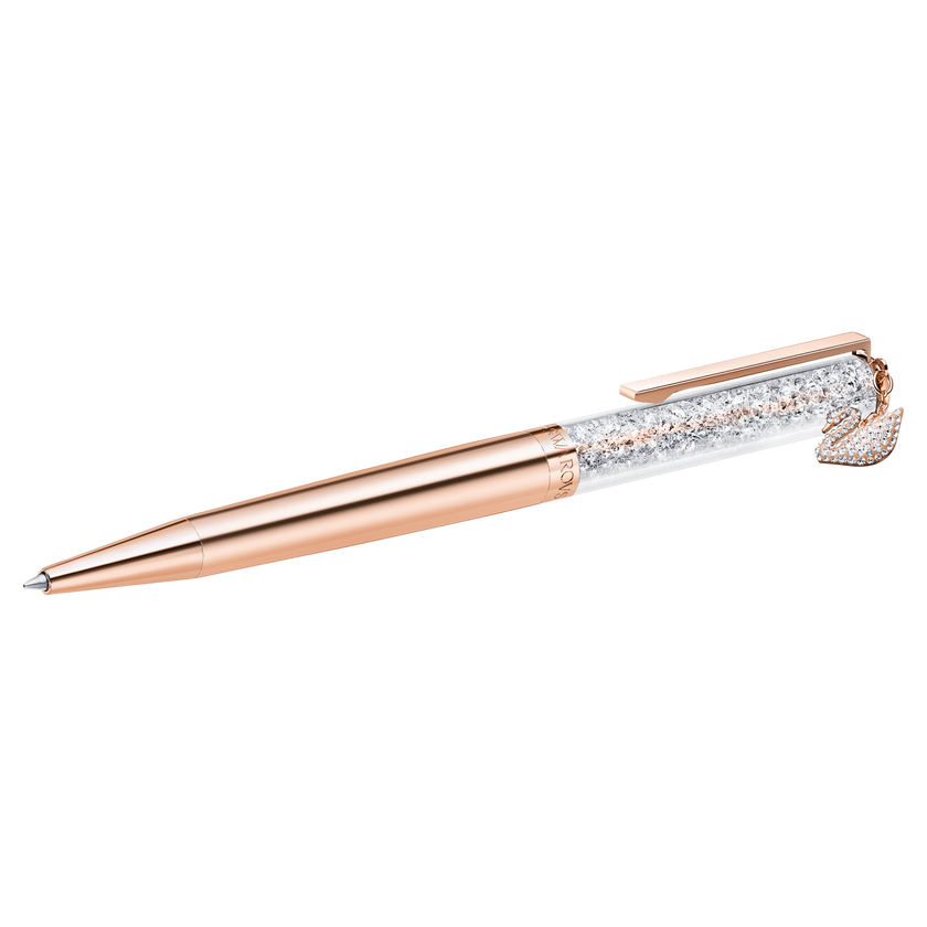 swarovski crystalline swan ballpoint pen  rose gold tone plated