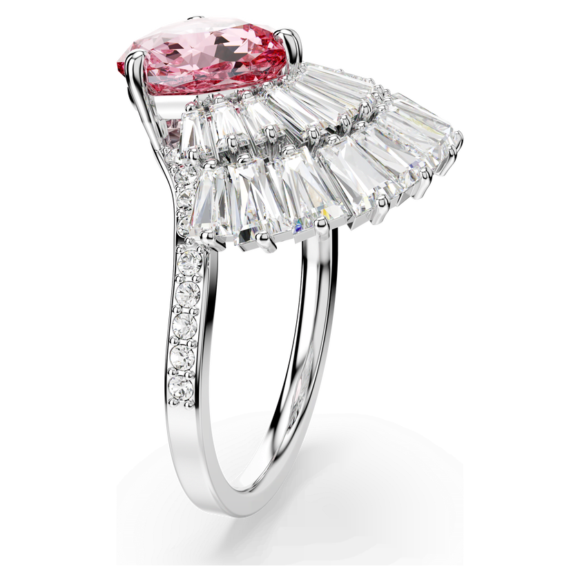 swarovski idyllia cocktail ring  mixed cuts  shell  pink  rhodium plated