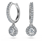 swarovski eternity drop earrings  laboratory grown diamonds 1 1 ct tw  18k white gold