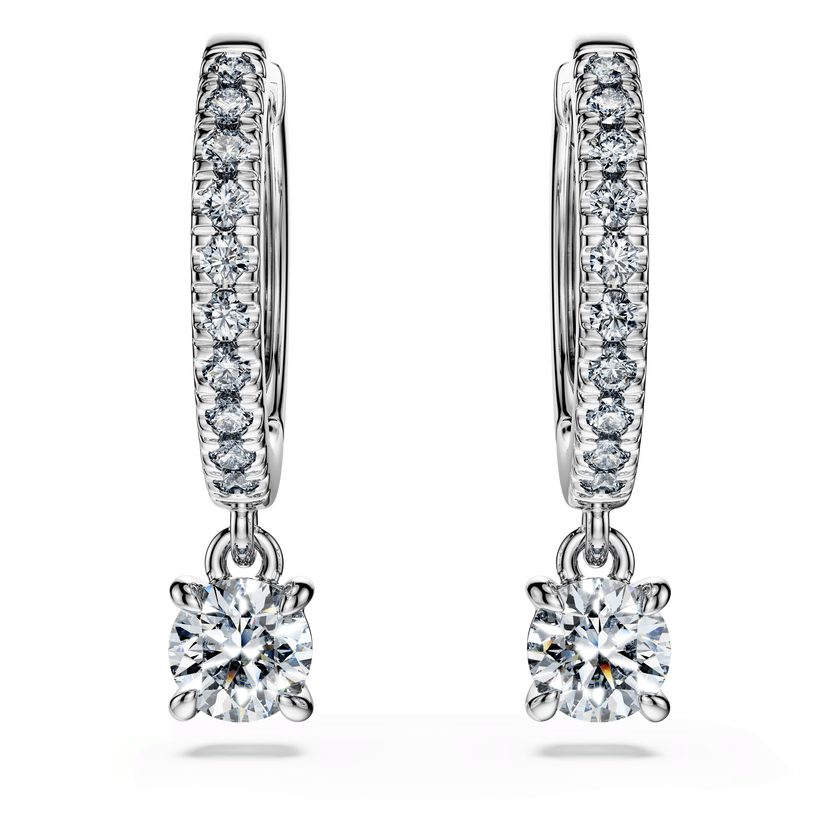 swarovski eternity drop earrings  laboratory grown diamonds 0 7 ct tw  18k white gold