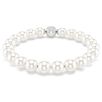 swarovski matrix bracelet  crystal pearl  white  rhodium plated
