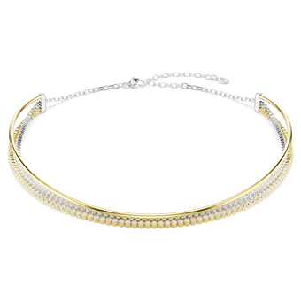 swarovski hyperbola necklace  round cut  white  mixed metal finish