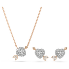 swarovski idyllia set  mixed cuts  heart with arrow  white  rose gold tone plated