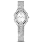 swarovski matrix octagon watch  metal bracelet  silver tone  stainless steel