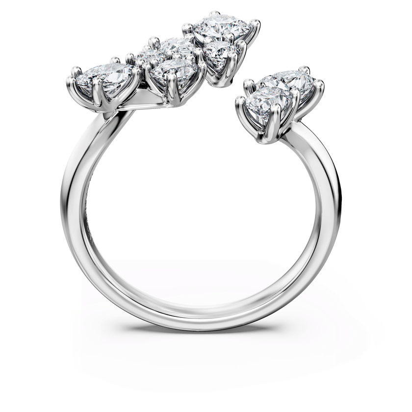 swarovski galaxy bypass ring  laboratory grown diamonds 1 25 ct tw  18k white gold