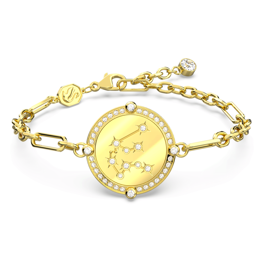 swarovski zodiac bracelet  aquarius  gold tone  gold tone plated