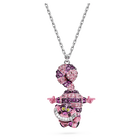 Alice in Wonderland pendant, Cat, Pink, Rhodium plated