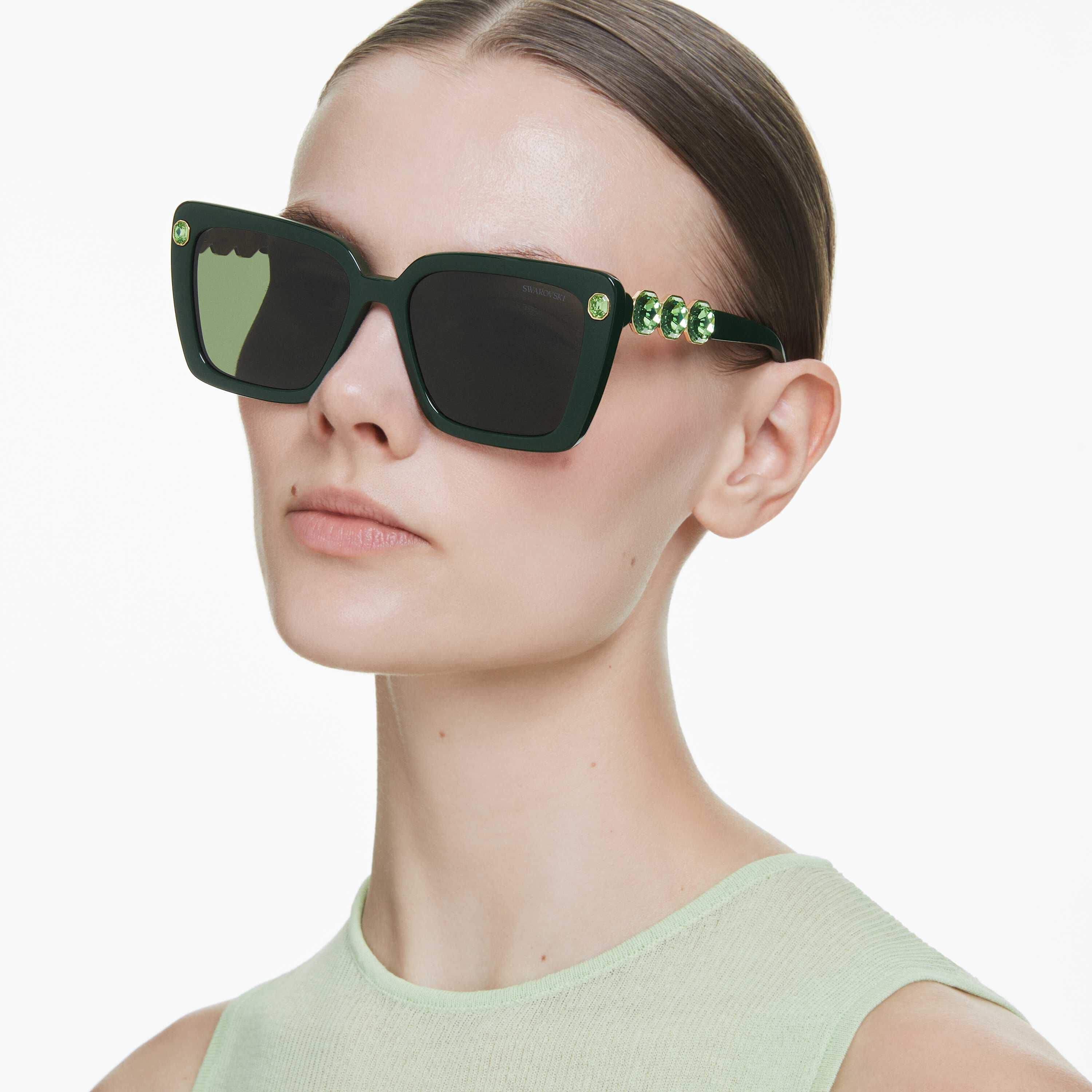 swarovski sunglasses  square shape  sk6032  green