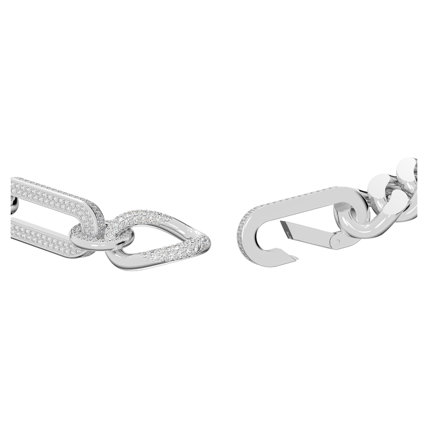 swarovski dextera necklace  pav   statement  mixed links  white  rhodium plated