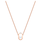 Swarovski Sparkling Dance necklace, Round cut, Oval shape, White, Rose gold-tone plated