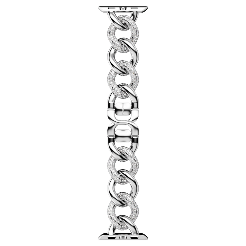 swarovski chain strap  for apple watch  40mm   41mm  silver tone  stainless steel
