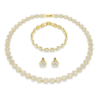 swarovski una angelic set  set  3   round cut  white  gold tone plated