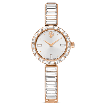 swarovski matrix bangle watch  swiss made  crystal bracelet  white  rose gold tone finish