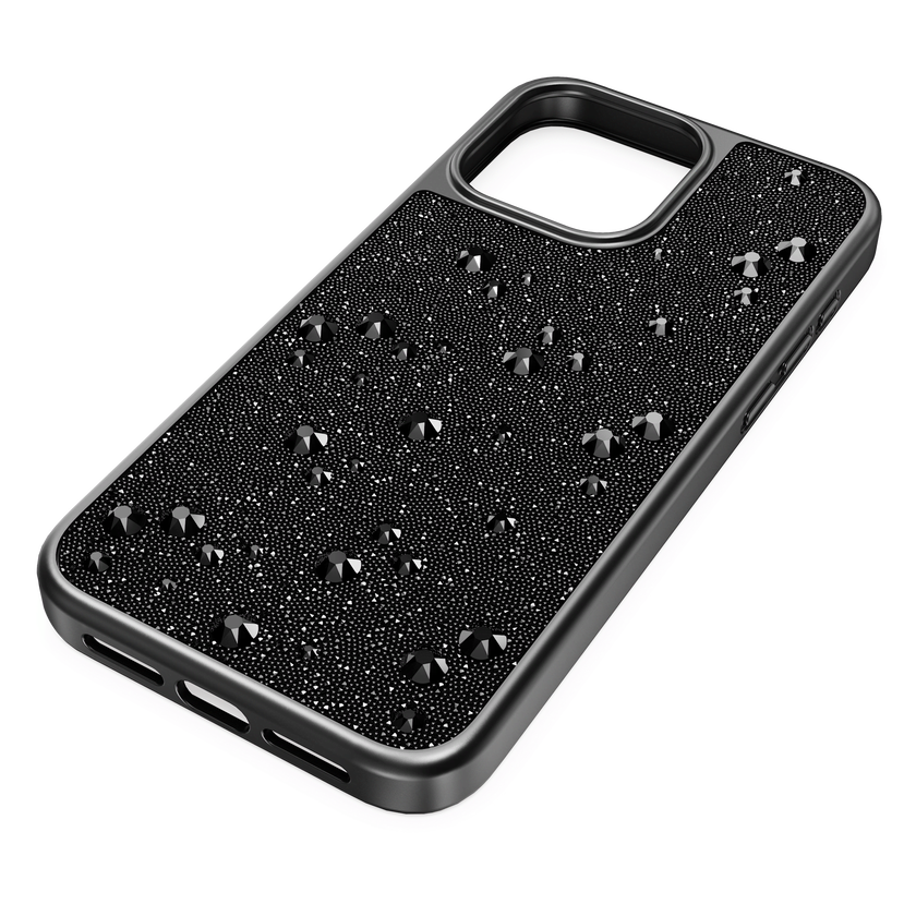 swarovski high smartphone case  iphone  15 pro max  black