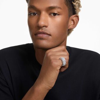 swarovski dextera ring octagon shape pav white rhodium plated