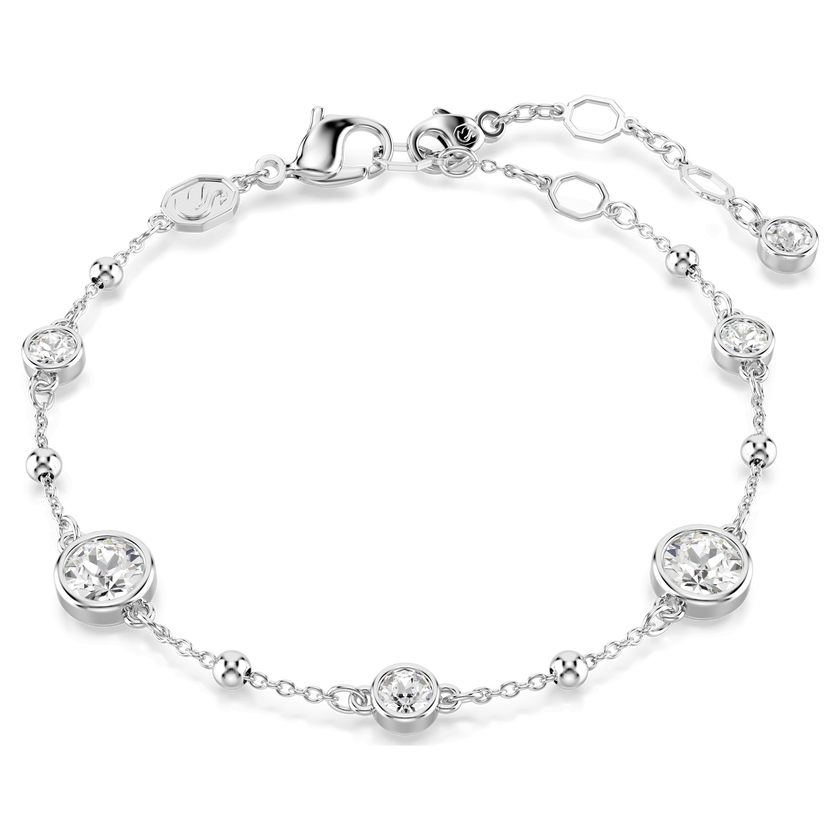swarovski imber bracelet  round cut  white  rhodium plated