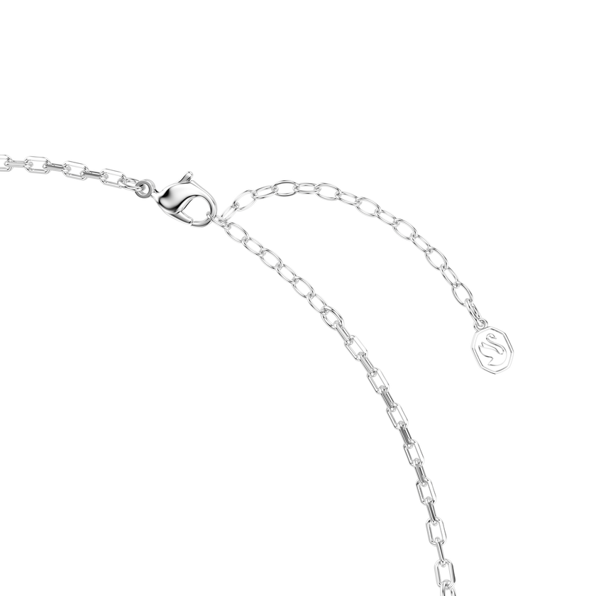 swarovski hyperbola necklace  round cut  white  mixed metal finish