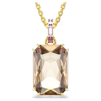 swarovski millenia pendant  octagon cut  caramel  18k gold finish