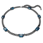 Millenia necklace, Octagon cut, Blue, Ruthenium plated