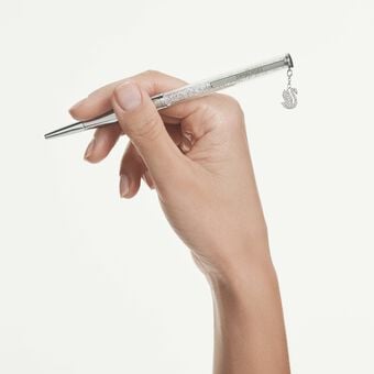 swarovski crystalline ballpoint pen  swan  chrome plated