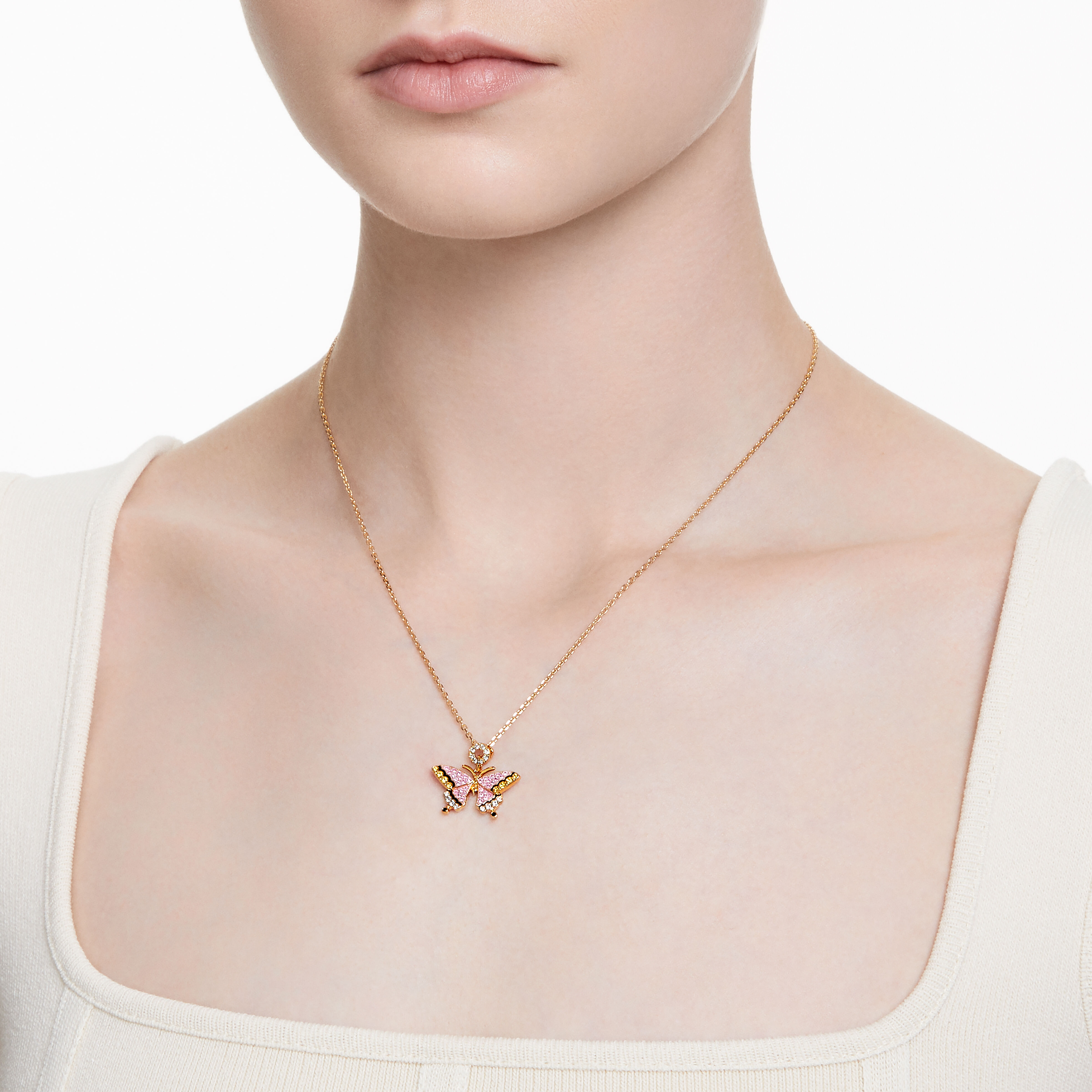 Buy Swarovski Idyllia pendant Butterfly Multicolored Gold tone