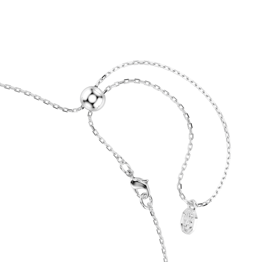 swarovski matrix necklace  round cut  white  rhodium plated