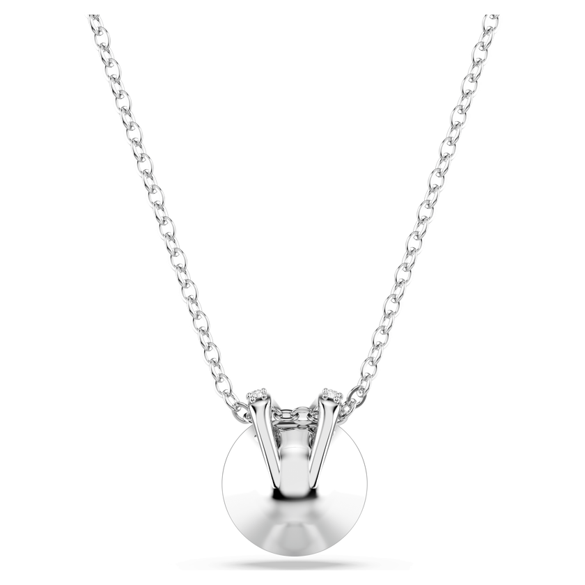 swarovski bella v pendant  round cut  green  rhodium plated