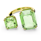 swarovski millenia cocktail ring  octagon cut crystals  green  gold tone plated