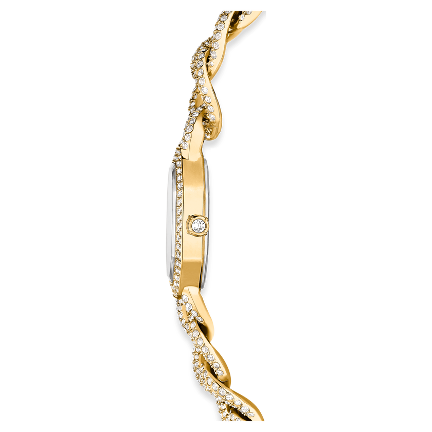 swarovski dextera chain watch  swiss made  crystal bracelet  gold tone  gold tone finish
