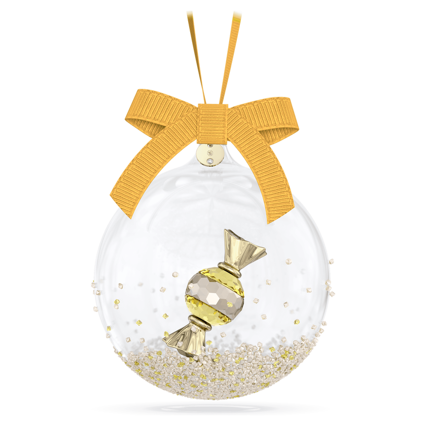 swarovski holiday cheers dulcis ball ornament  yellow