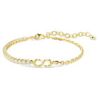 swarovski matrix bracelet  round cut  white  18k gold finish