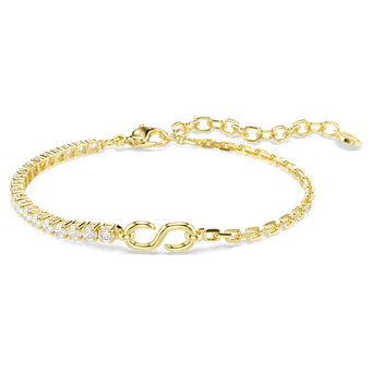 swarovski matrix bracelet  round cut  white  18k gold finish