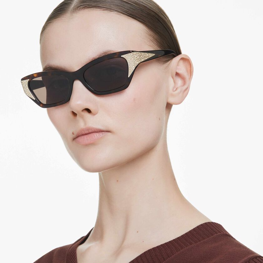 swarovski sunglasses  square shape  sk6029  brown