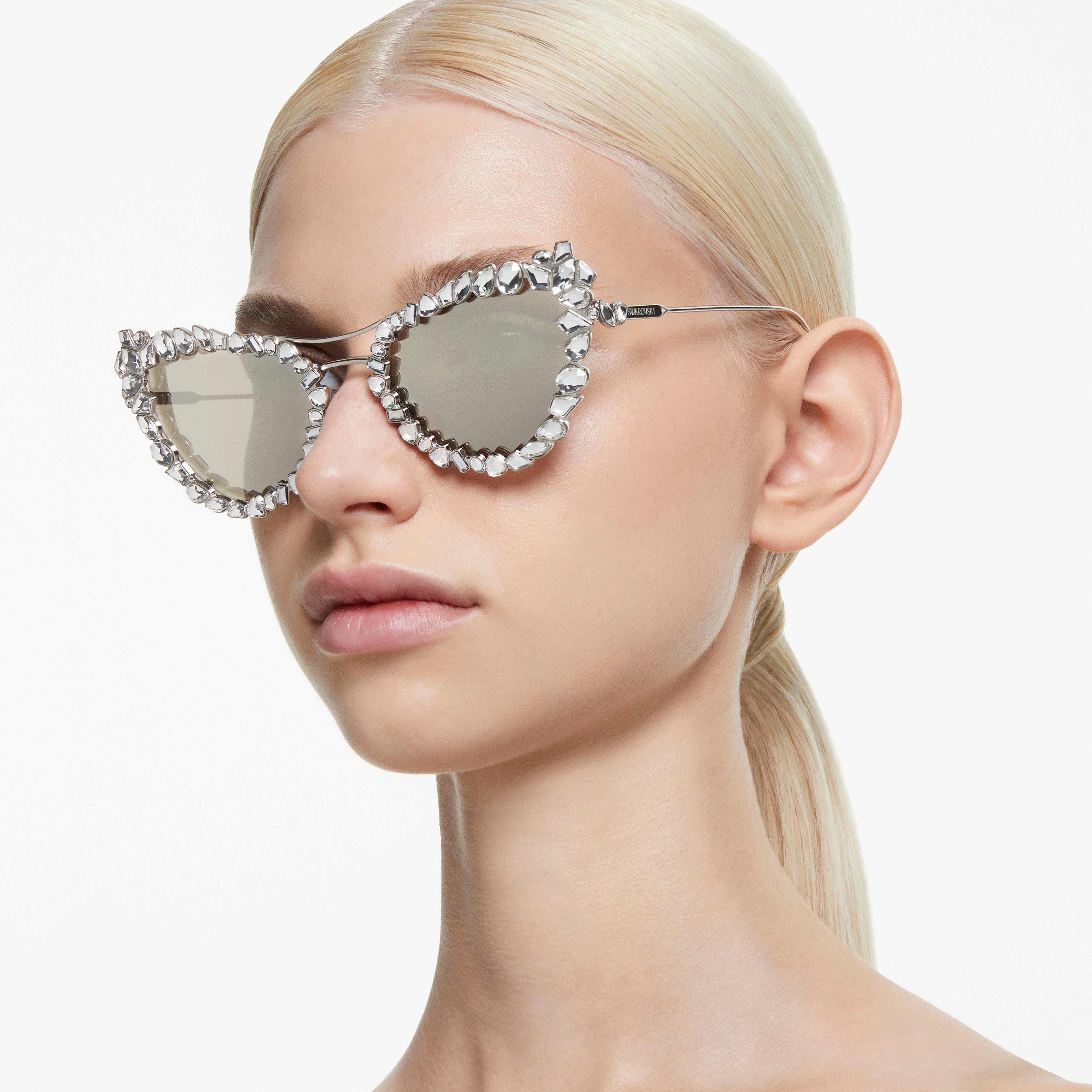 swarovski sunglasses  statement  cat eye shape  sk7011el  white