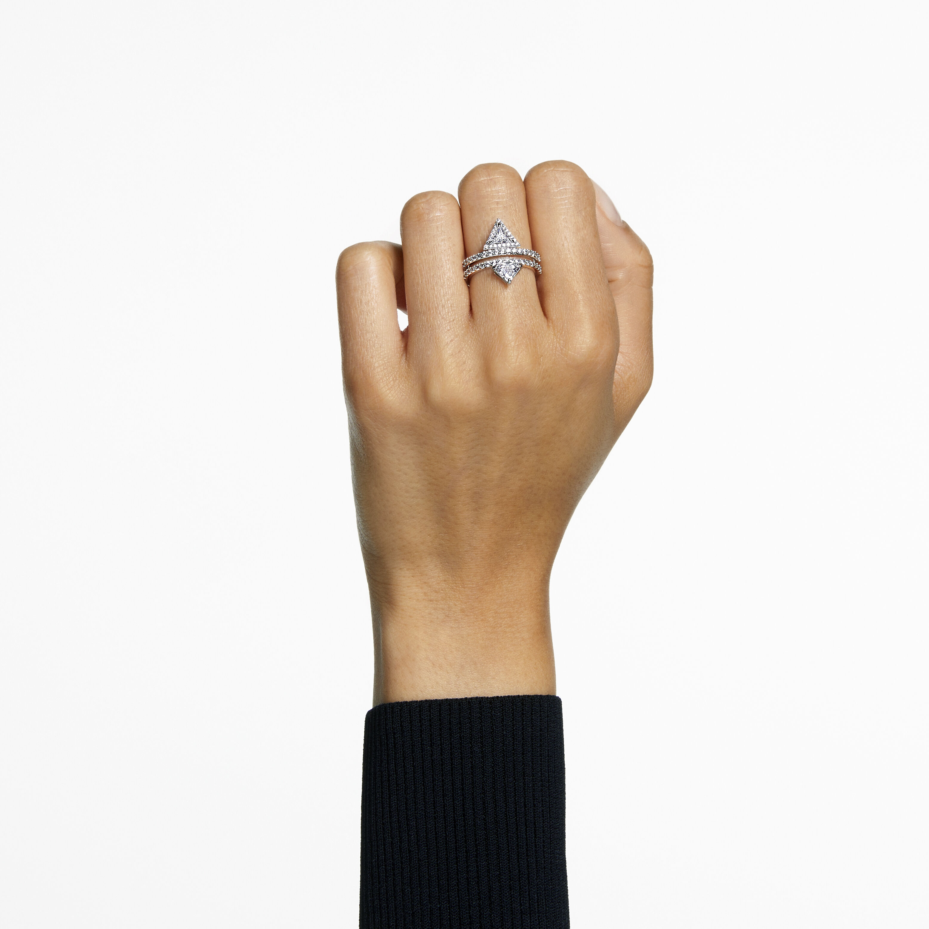 Buy Swarovski Ortyx ring Triangle cut White Rhodium plated