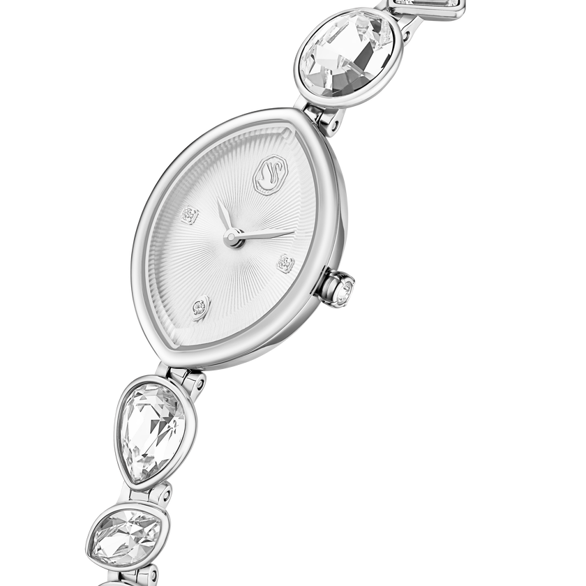 swarovski gema watch  crystal bracelet  silver tone  stainless steel