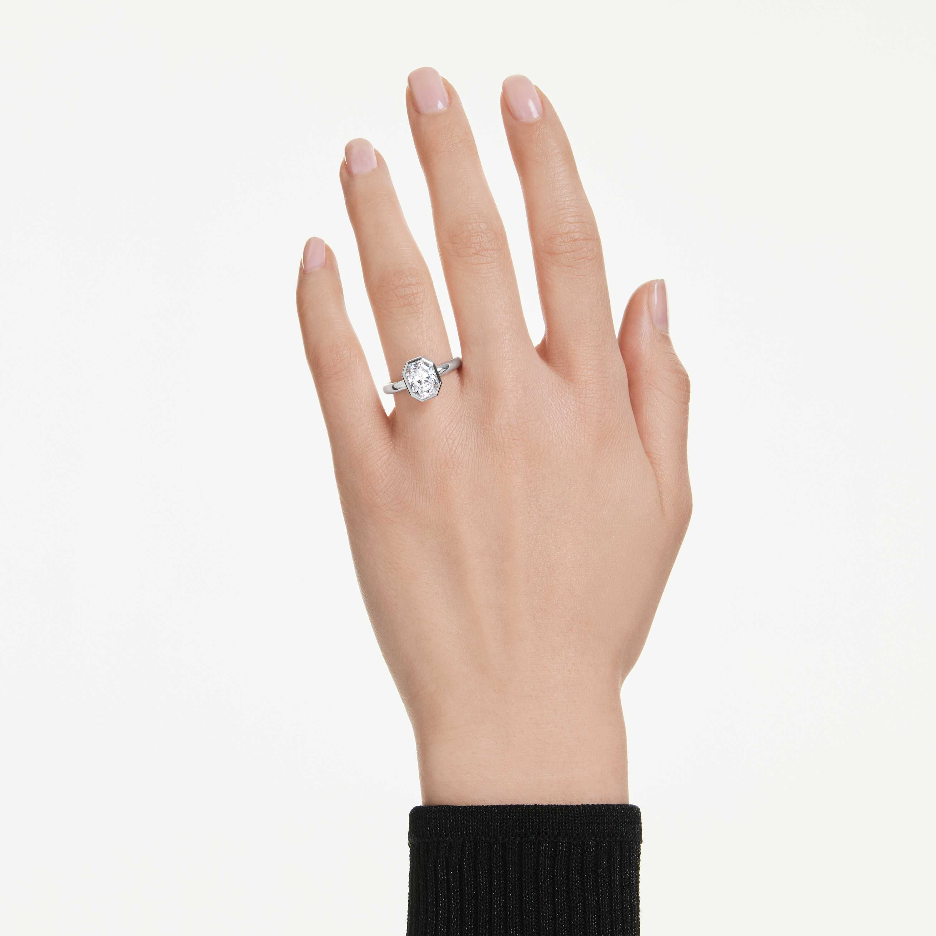 swarovski octagon bezel ring  lab grown diamonds 2 0 ct tw  octagon shape  18k white gold