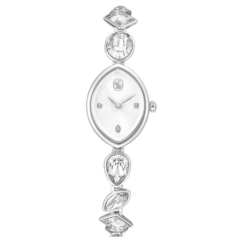 swarovski gema watch  crystal bracelet  silver tone  stainless steel