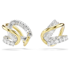 swarovski hyperbola ear cuffs  mixed cuts  white  mixed metal finish