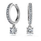 swarovski eternity drop earrings  laboratory grown diamonds 0 7 ct tw  18k white gold