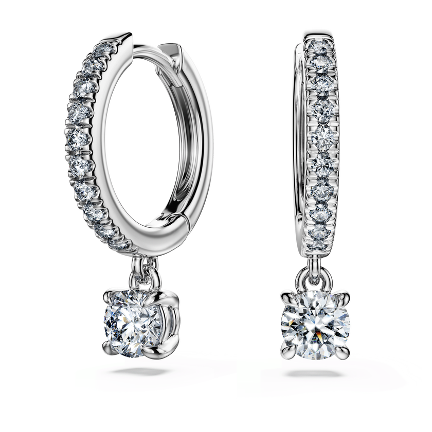 swarovski eternity drop earrings  laboratory grown diamonds 0 7 ct tw  18k white gold