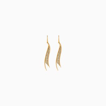 Gilded Treasures Pierced Drop Earrings, White, Gold-tone plated