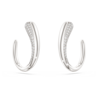 swarovski classica hoop earrings  round cut  white  sterling silver