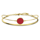 Ginger bangle, Red, Gold-tone plated