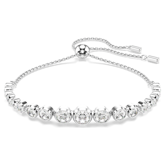 swarovski imber bracelet  mixed round cuts  white  rhodium plated