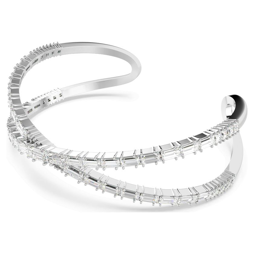 swarovski hyperbola cuff  infinity  white  rhodium plated