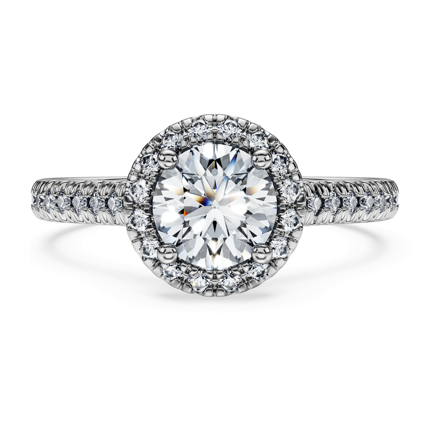 swarovski eternity halo solitaire ring  laboratory grown diamonds 1 33 ct tw  18k white gold