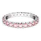 swarovski matrix ring  round cut  pink  rhodium plated
